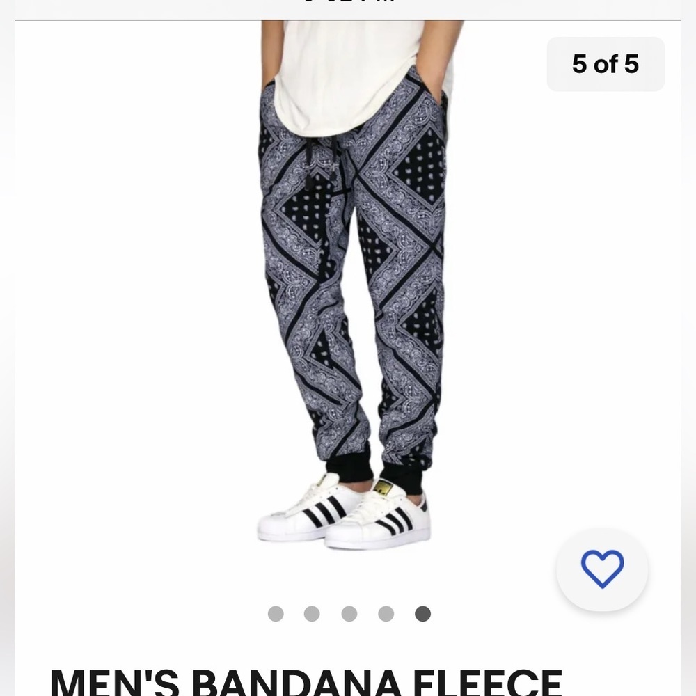 30% off w ♥️ MP MEN'S BANDANA FLEECE JOGGER PANTS S retro  pockets NWT #36